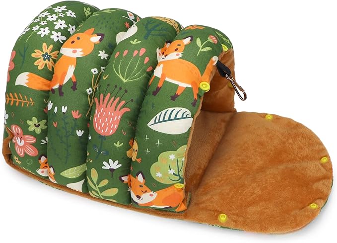 Wontee Bird Nest House Winter Warm Snuggle Hut Bird Bed Hanging Hammock for Parrots Budgies Parakeets Caique Senegal Cockatiels Conures (Large, Green)