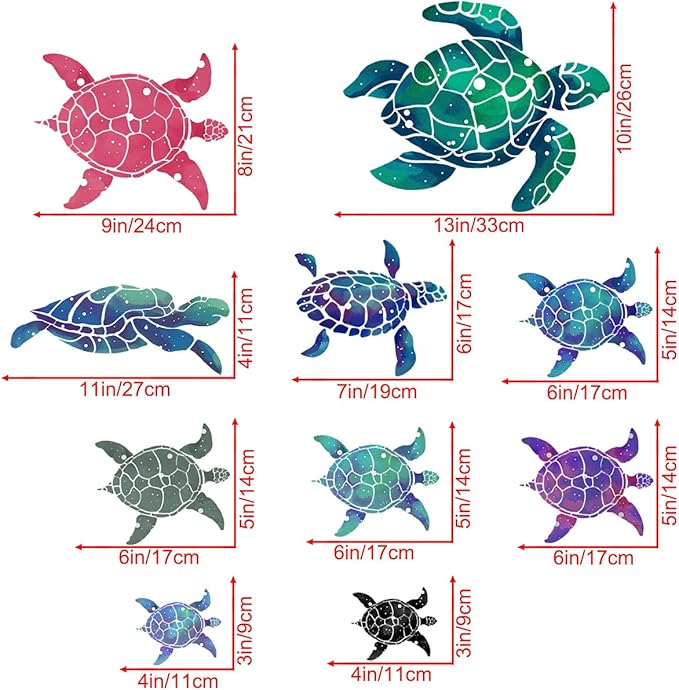 Amaonm Creative 3D Ocean Tortoise Wall Sticker Removable Under The Sea Animal Wall Decals Sea Turtle Peel and Stick Decor for Kids Baby Girls Boys Bedroom Bathroom Living Room Nursery Decoration
