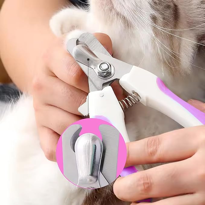 Zoocozy Cat Dog Pets Nail Clippers and Trimmers, Cat Grooming Supplies with Safety Guard, Avoid Overcutting, for Cat Dog Kitten Puppy Rabbit Guinea(Pink)