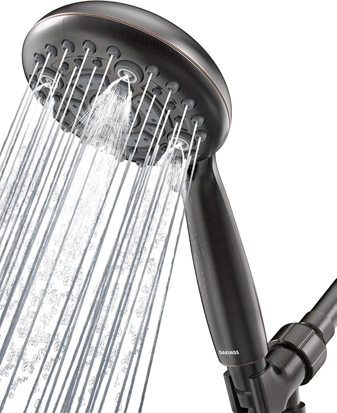 6 Spray Modes High Pressure Handheld Showerhead Set Upgraded 5 Inches Shower Head with Handheld Spray Oil Rubbed Bronze Handheld Shower Head 60 Inches Stainless Steel Hose-1-Min Install
