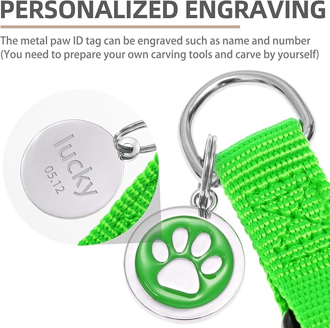 PUPTECK No Pull Dog Harness Soft Adjustable Basic Nylon Step in Puppy Vest Outdoor Walking with ID Tag, Green, XS