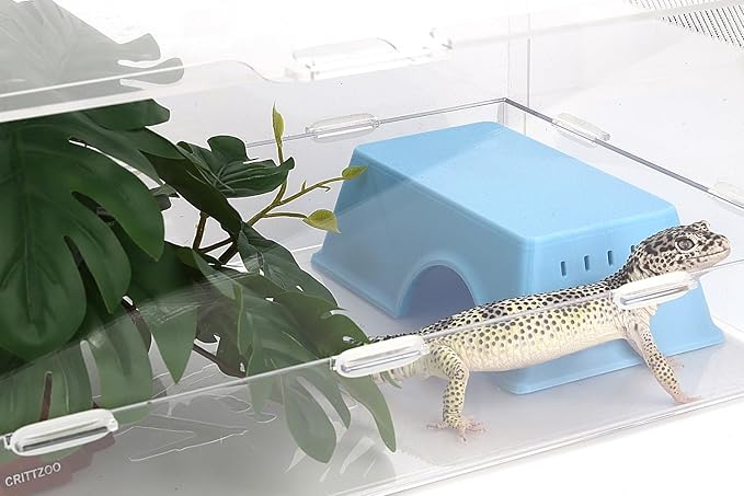 Snake Hide, Leopard Gecko Tank Accessories for Reptile Ball Python Crested Gecko Lizard Bearded Dragon - BlueHideM