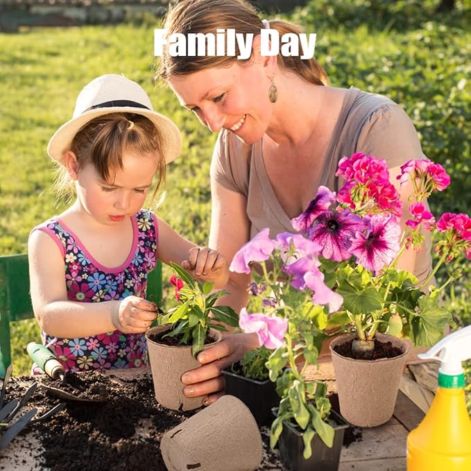 Peat Pot, 126 Packs 3.15 Inch Seed Starting Pots with Drainage Holes Round Nursery Pot, Biodegradable Round Plant Seed Starter Peat Pots Germination Seedling Trays