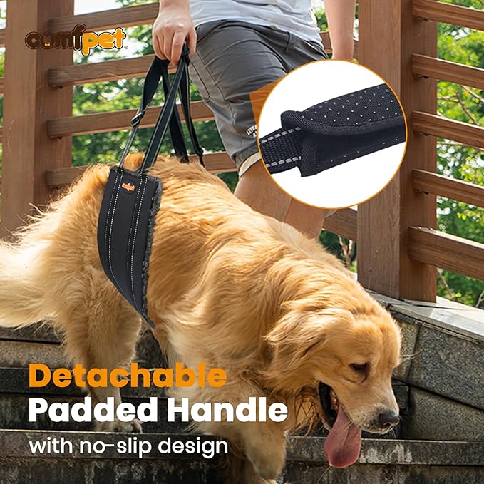 Portable Dog Lift Harness, Thickened Lambswool Dog Lift Harness for Hind Leg, Hip Support Harness Helps Elderly pet, Injured, After Surgery (Large)