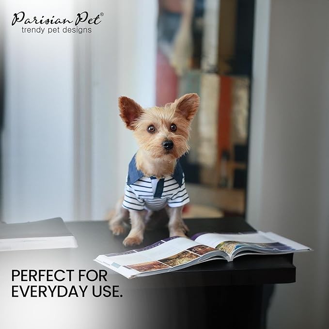 Parisian Pet Preppy Boy Polo Dog Shirt – Puppy Outfits – 100% Cotton Doggie Clothes – Cute Machine Washable Puppy Apparel - Dog Shirts for Large Dogs 2XL