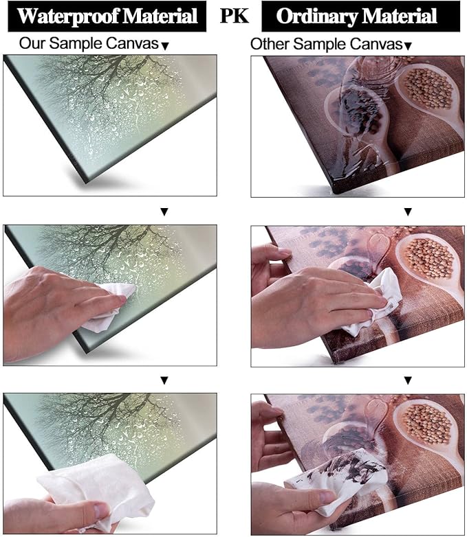 Lasdel Canvas Wall Art of Misty Sunset & Tree Plant Picture For Bedroom Home Above Bed, White Country Wood Sign For Bathroom, Give It To God & Go to Sleep Artwork Decor, Inner Frame 20x40 Inches