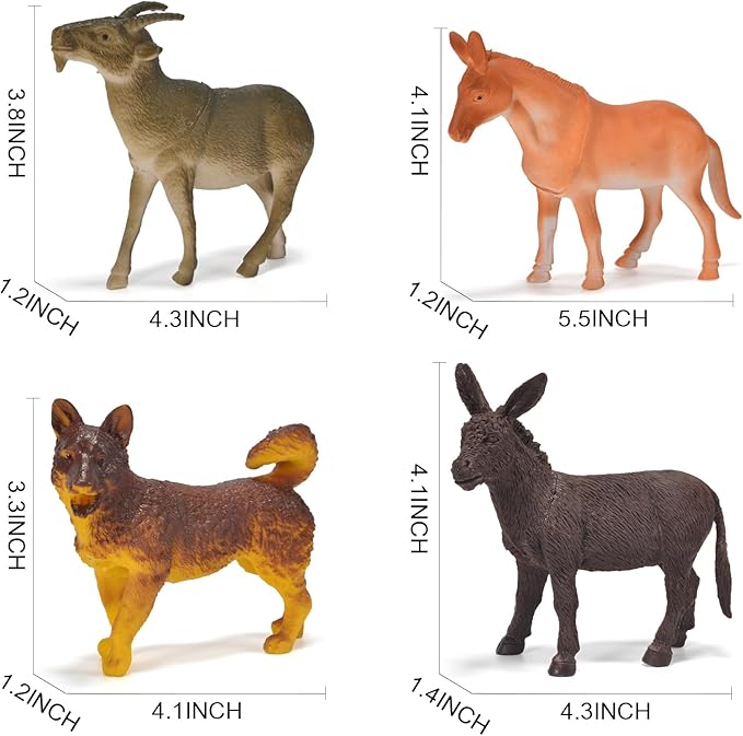 12 Pack Large Farm Animals Toys for Kids 3-5 Year Old Toddlers 1-3 Realistic Plastic Farm Animal Figures Playset Animal Poultry for Learning