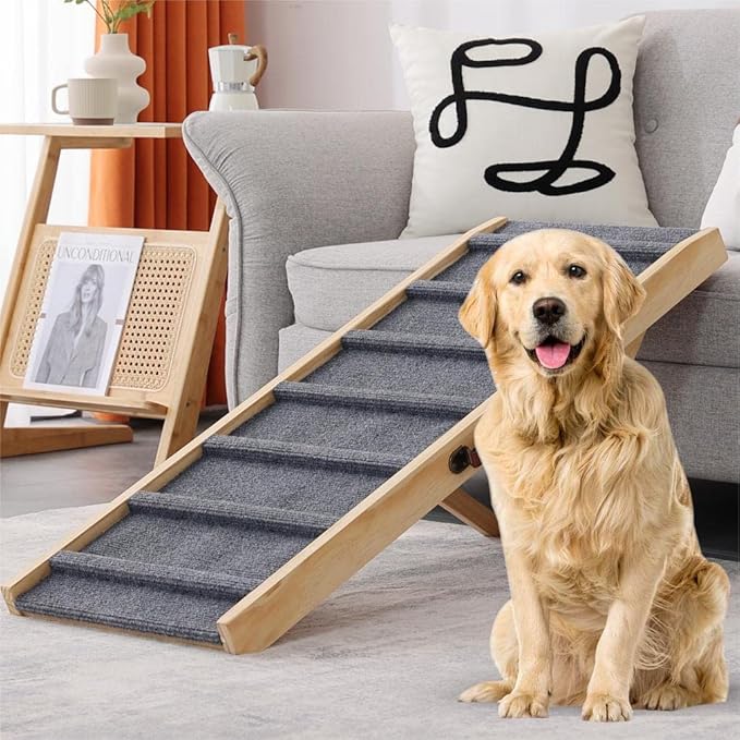 Large Dog Pet Ramp Stairs for Bed Couch Car Truck SUV,Dog Pet Ramp for Small Large Dogs Pets to Get on High Bed Truck Couch Sofa