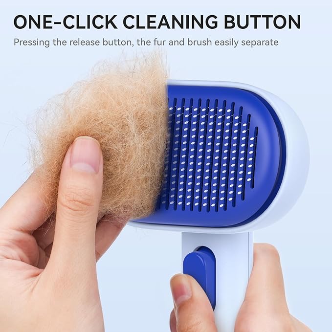 Aumuca Pet Coat Care for Horse Dog Cat, Cat Brushes for Indoor Cats, Horses Grooming Deshedding Brush, Pet Massage Removes Loose Fur, Blue