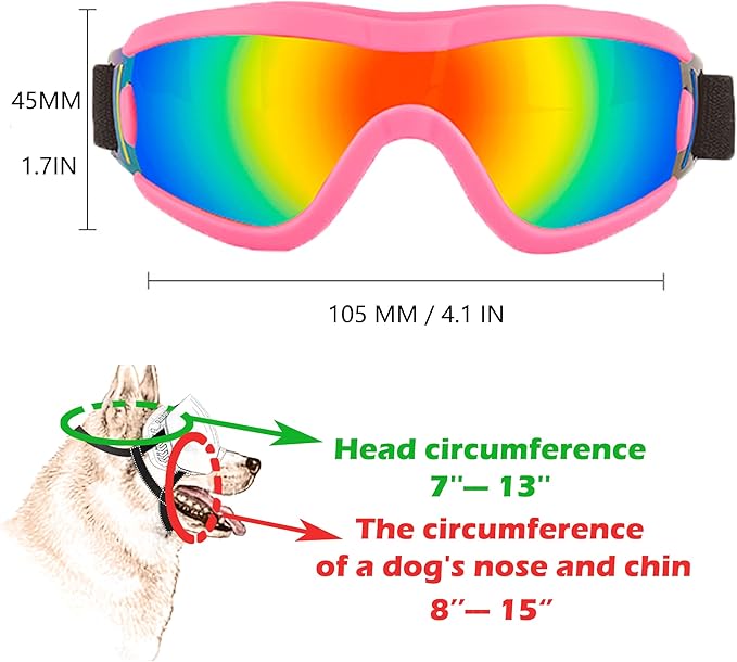 Small Dog Sunglasses with Adjustable Strap UV Protection, Winproof Puppy Sunglasses, Suitable for Dogs Eyes Protection,Soft Dog Goggles