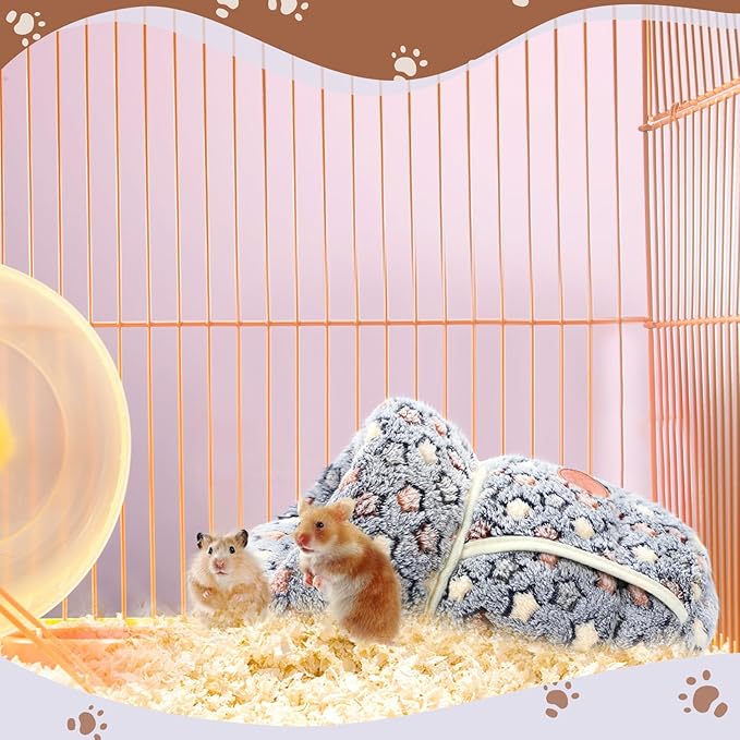 Wenqik 2 Pcs Guinea Pig Hideouts Washable Bunny Bedding Cuddle Warm Small Pet Sack Supplies Portable Pet Carrier Cage Nest Guinea Pig Accessories for Cage(Blue, Khaki,Star)