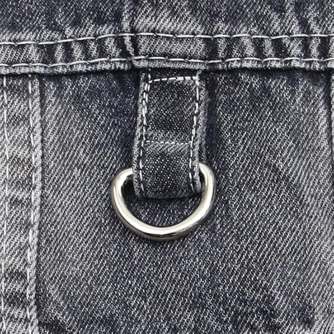 Puppy Clothes for Small Dogs Boy,Classic Western Denim Dog Coat,Dog Jeans Jacket with Leash D-Ring,Pet Cat Costumes,Cooling Harness Vest for Walking (Black, X-Small)