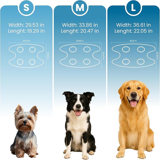 Pet Grooming Hammock Kit for Dogs & Cats - Includes Hammock Harness, Nail Clippers, Nail File, Grooming Glove, Dematting Comb, S-Hooks, Carabiners & Storage Bag for Easy Home Grooming Large (93ร56) cm