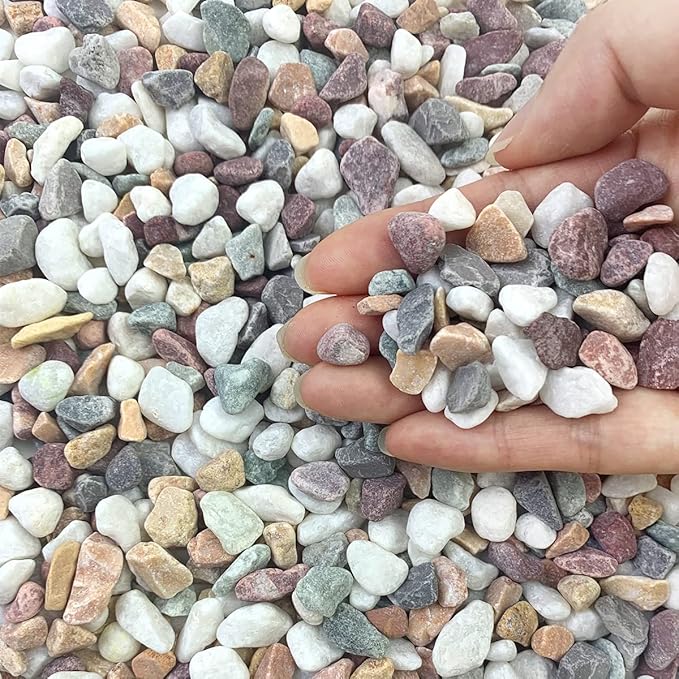 10 lbs Colorful Pebbles Pea Gravel for Landscaping, 3/8 Inch Decorative River Rocks for Plant Indoor Succulent Cactus Vase Garden and Plant Pots