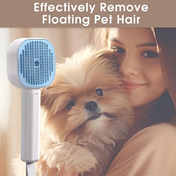 Cat Steam Brush,3 In 1 combs for indoor cats,pet steam brush for shedding,Dog shedding for Long and Short Hair Dogs and Cats Pet Grooming Brush Remove Tangled Loose Hair (Blue)