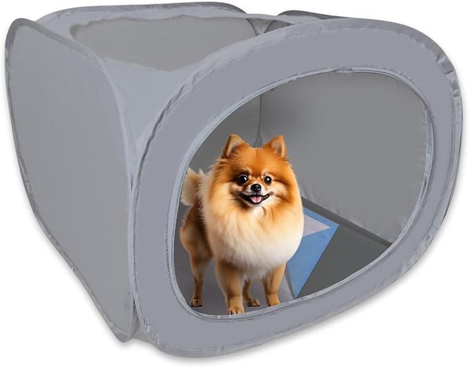 TidyFriend Cat Litter Box Enclosure 24” x 24” with Peepad Holder Tray Fits for 24” x 24” Pee Pad, Enclosed Small Cat Litter Box with Removable Wee Wee Pad Holder, High-Sided Pet Enclosure (Dark Grey)