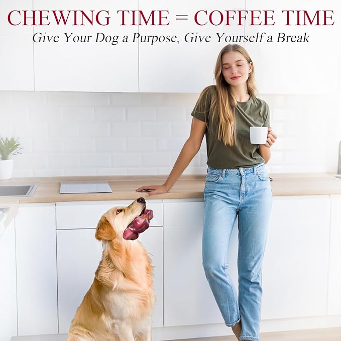 Apasiri Dog Toys for Aggressive Chewers Peanut Butter Flavored, 8" Tough Dog Chew Bone, Nylon & Rubber Chew Toy, Dog Bone Toy for Large Medium Breed 20-80lbs