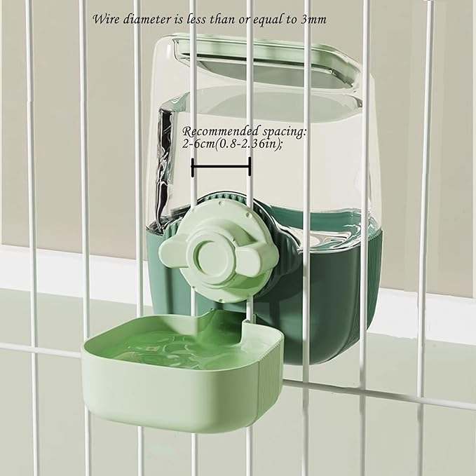 Pet Hanging Automatic Feeders Drinking Bowls,Gravity Rabbit Feeder and Water Set,Cage Cat Food Bowl Feeding Station for Puppy Kitten Chinchilla Hedgehog Guinea Pig Ferret (Pink Blue-Water)
