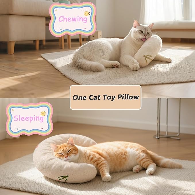 Cute Cat Couch with Soft Pillow, Supportive Dog Couch, Cat Sofa with Removable Cover,Cute Rainbow Shaped, 24 Inch