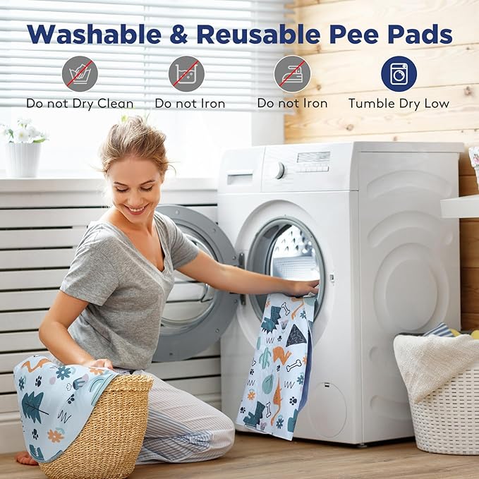Washable Pee Pads for Dogs, Extra Large 60"x48" Super Absorbent Reusable Training Dog Pads, 100% Waterproof Non-Slip Dog Pee Pads Whelping Pads Dog Playpen Pads Extra Dog Pads Dog Mat Pet Pads