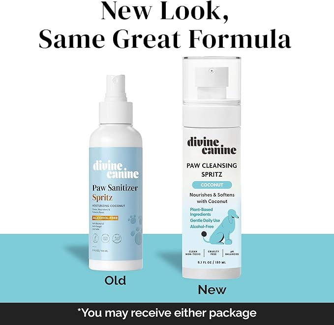 Dog Paw Cleaner - 5.1 Fl Oz of Alcohol Free Paw Cleansing Spray - Made with Coconut, Aloe, Copaiba Oil, and Lemongrass Oil to Nourish and Clean Paws - Made in The USA