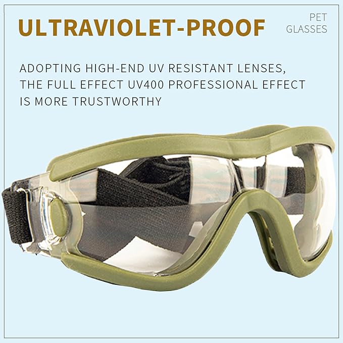 Small Dog Sunglasses with Adjustable Strap UV Protection, Winproof Puppy Sunglasses, Suitable for Dogs Eyes Protection,Soft Dog Goggles