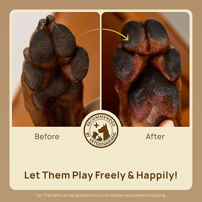 HICC PET Dog Paw Balm 0.21 oz for Dogs & Cats, Soothing Paw Balm Dogs Lick Safe, Moisturizing and Healing Dry Cracked Paws Cat Paw Balm, All-Natural Paw Wax for Dogs, Improves Rough Paws Relieves Odor