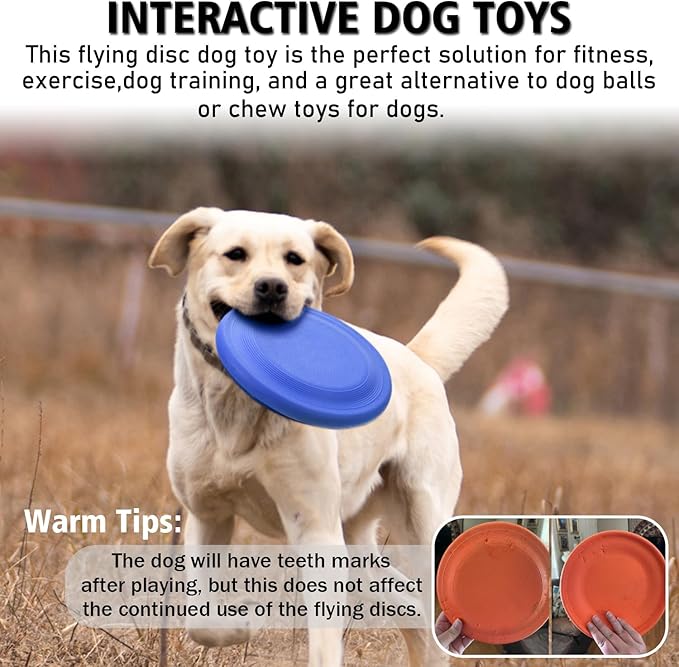 Dog Flying Disc - Durable Rubber Flying Disc Dog Toy - 9.25" Indestructible Rubber Dog Flying Discs Flyer Dog Toys - Puncture Resistant & Bite Resistant Extremely - for Medium Large Dogs