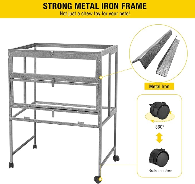 Guinea Pig Cage Metal Frame Hamster Cage Upgrade Anti-Chewing Rat House Indoor Outdoor Use Small Critter Habitat with Plastic Deep Not Leakage Pull Out Tray