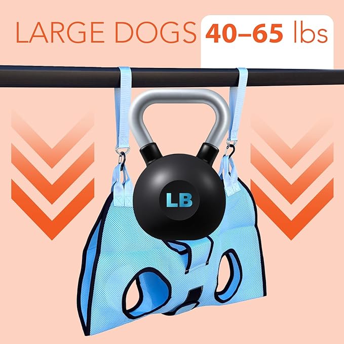 Haminway Pet Grooming Hammock – Large Dog Grooming Sling for Nail Trimming, Bathing & Ear/Eye Care – Blue