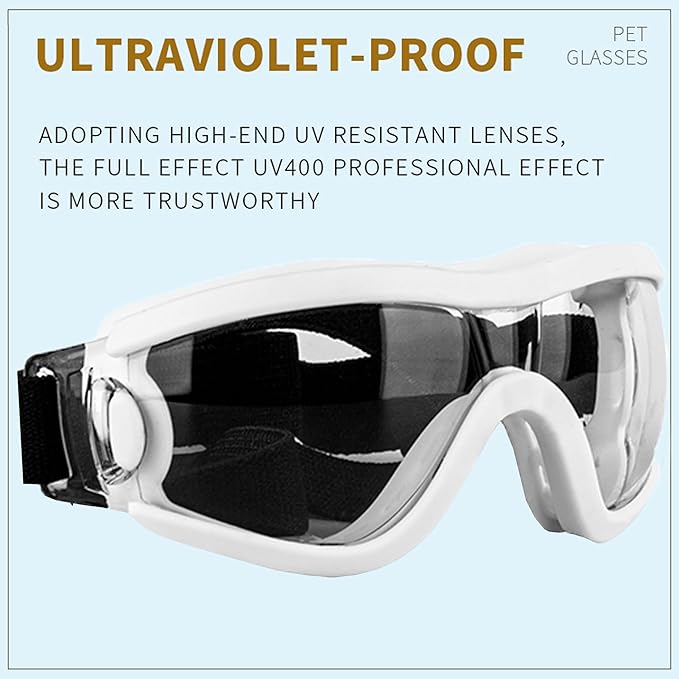 Small Dog Sunglasses with Adjustable Strap UV Protection, Winproof Puppy Sunglasses, Suitable for Dogs Eyes Protection,Soft Dog Goggles