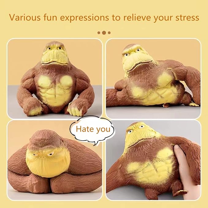 Stretchy Glue-Sand Filled Rubber Gorilla Soft Latex Decompression Doll Toy, Animal High-Elastic Stretchable, Adults' Decompression Toy