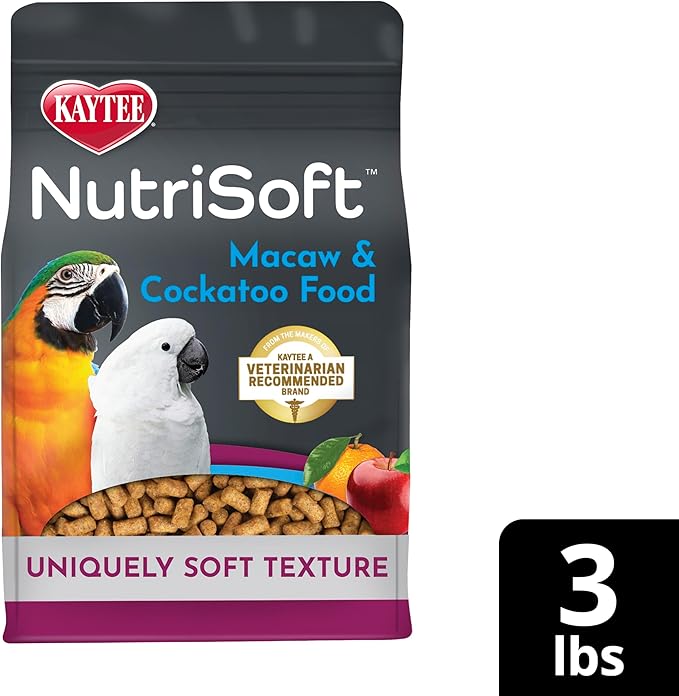 Kaytee Nutri Soft Pet Macaw & Cockatoo Bird Food, 3 Pound