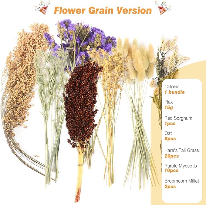 Natural Hamster Bedding, Hamster Herbs Flowers for Hamster Cage Enclosure Habitat Decor Hamster Sprays for Dwarf Syrian Guinea Hamsters Gerbil Degus or Other Small Animals(Flower Grain Version)