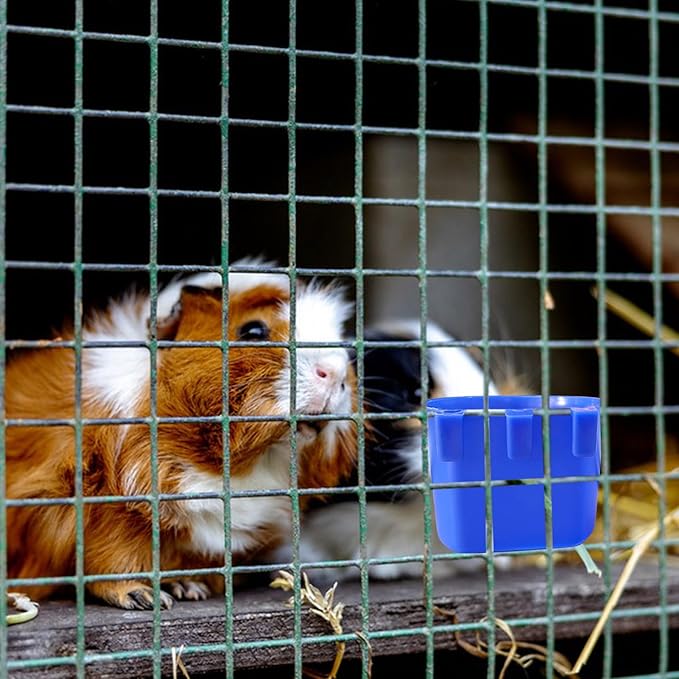 Rainmae 50 Pcs Cage Cups Birds Hanging Feeders Chicken Water Cups Bird Food Bowl 8 oz Plastic Bird Water Dispenser for Small Coop Parrot Parakeet Pet Poultry Pigeon Gamefowl Seed Bowl Supplies (Blue)