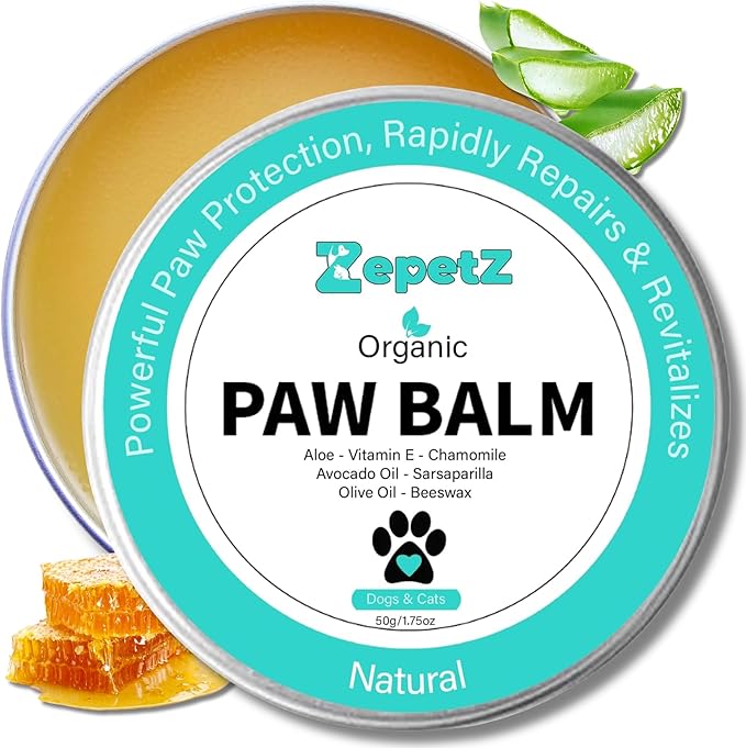 Lick-Safe Organic Paw & Nose Balm for Dogs, Cats & More โ All-Natural, Vegan, Hypoallergenic โ Heals, Protects & Restores Dry, Cracked Paws, Snouts & Elbows โ Aloe, Avocado Oil, Beeswax โ 1.75 oz