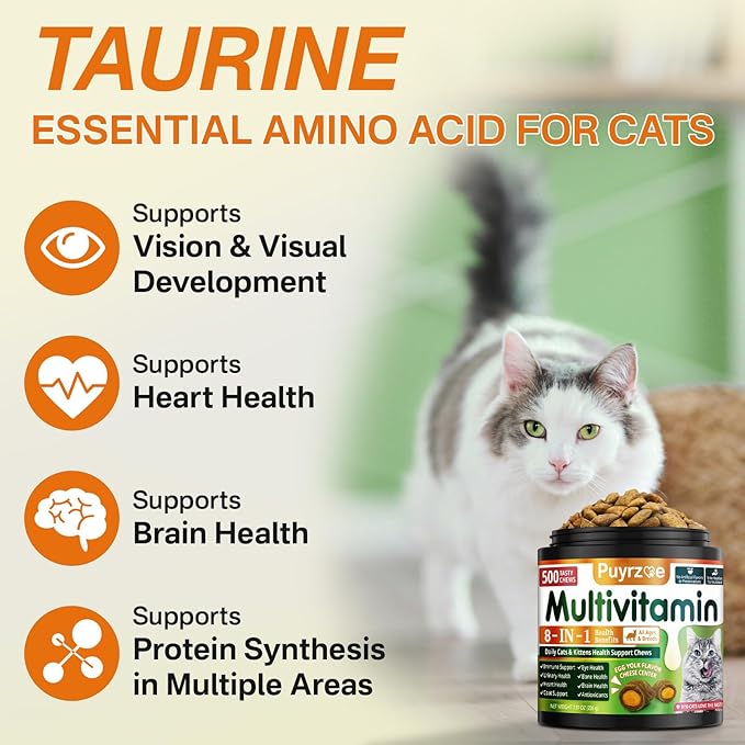 Cat 6-in-1 Calming Diffuser + Multivitamin 500 Chews for Cats – Stress Relief, Immune, Skin & Coat, Digestion, Brain & Bone Health for All Cats, 2 Diffusers + 4 Refills