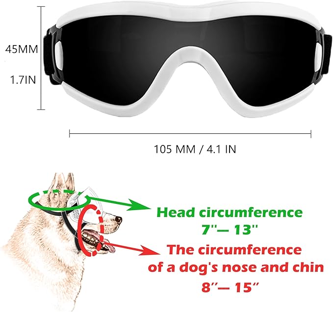 Small Dog Sunglasses with Adjustable Strap UV Protection, Winproof Puppy Sunglasses, Suitable for Dogs Eyes Protection,Soft Dog Goggles