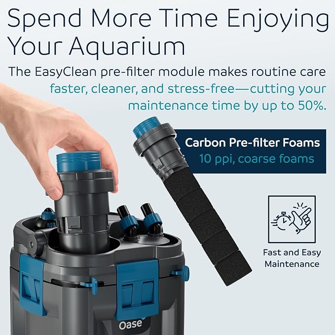OASE BioMaster 2 Thermo 850 Canister Filter for Aquariums – External Aquarium Filter with Built-in Heater – EasyClean Pre-Filter, Quiet Operation – Freshwater & Saltwater, Up to 225 Gallons