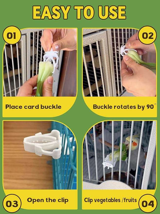 2 Pcs Ceramic Bird Food Bowls Parakeet Cage Water Bowl Birds Feeding Dish Parrot Water Feeder for Cage with 2 Plastic Feeding Clips for Parakeets Conure Cockatiels Lovebird Budgie (Green)