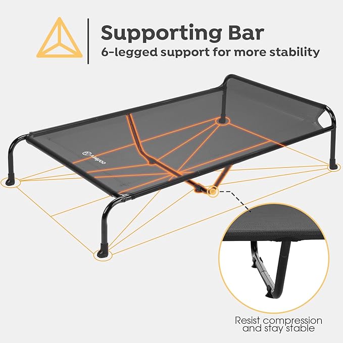 Veehoo Original Elevated Dog Cot Bed - Outdoor, Raised, Cooling, XXL, CWC2417A