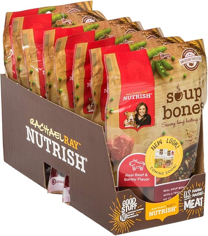 Rachael Ray Nutrish Dog Chews Soup Bones With Real Beef & Barley, 24 Dog Treats
