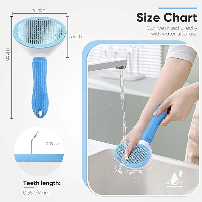 Namylya Cat Brush for Shedding & Grooming – Slicker Brush for Dogs and Cats with Long Hair – Removes Tangles, Mats & Loose Fur