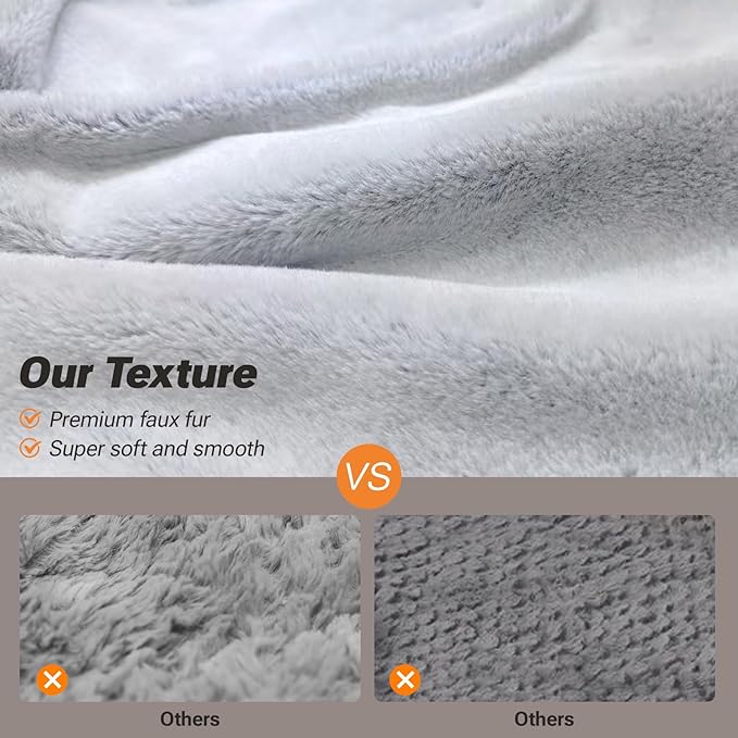 Soft Touch Orthopedic Dog Bed for Medium Dogs with Faux Fur Top, Waterproof Pet Couch Bed with Removable Washable Cover and Supportive Foam Filling (Grey, Medium)