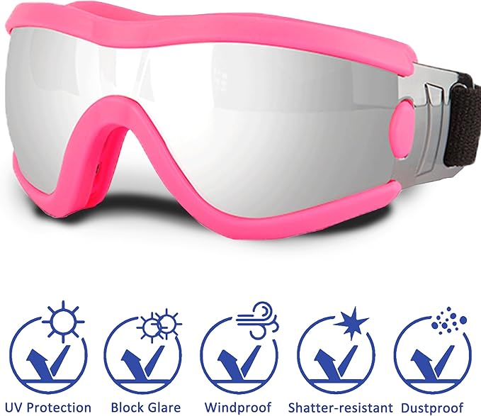 Small Dog Sunglasses with Adjustable Strap UV Protection, Winproof Puppy Sunglasses, Suitable for Dogs Eyes Protection,Soft Dog Goggles