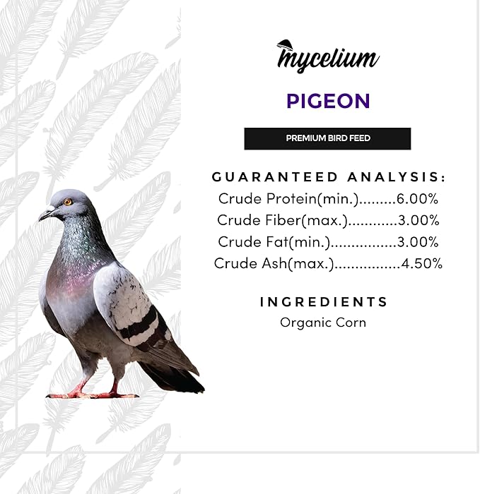 Mycelium Premium Corn – Organic, Non-GMO, High Nutritional Value Bird Food for Pigeons, Sourced from Local USA Farms, Sustainable Farming, 5 lbs
