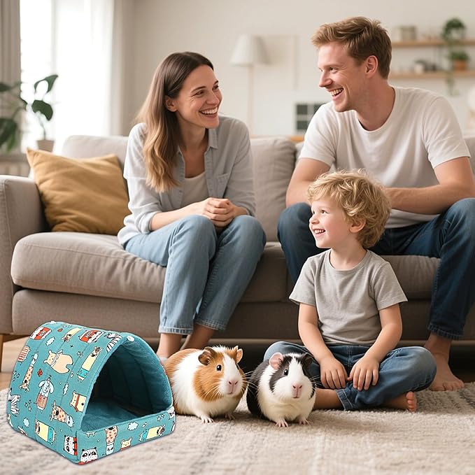 UPINS 2Pcs Guinea Pig Hideout,Guinea Pig Bed Houses Washable Small Animal House Cage Accessories for Dwarf Rabbits Chinchillas Hamsters Hedgehogs Ferrets Bearded Dragons and Rats