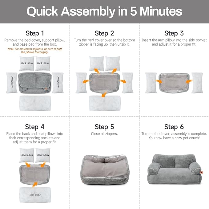 MEWOOFUN Cat Bed for Indoor Cats, Washable Dog Beds for Small Dogs & Cats with Removable Cover, Fluffy Cat Couch with Non-Slip Bottom (Beige, 26.0" L X 19.0" W X 13.0" Th)