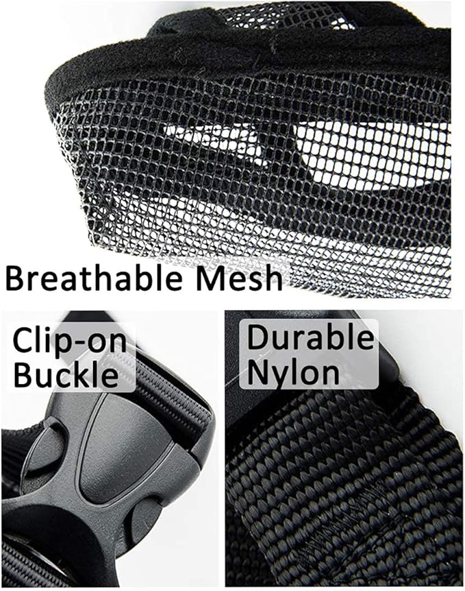 Crazy Felix Nylon Dog Muzzle for Small Medium Large Dogs Dachshund Beagle Poodle Labrador, Air Mesh Breathable and Drinkable Pet Mouth Cover for Anti-Biting Chewing Scavenging(Black,S)