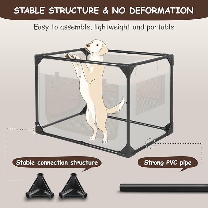 Dog Crate - Soft Pet Kennel for Dogs/Cats, 3-Door Breathable Travel Cage with Mesh Window, Portable Dog Kennel for Indoor & Outdoor,Blue-M
